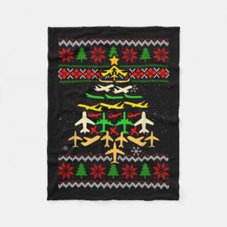 Vliegtuig Kerstboom Lelijke Kerstmis Sweater Decor Fleece Deken