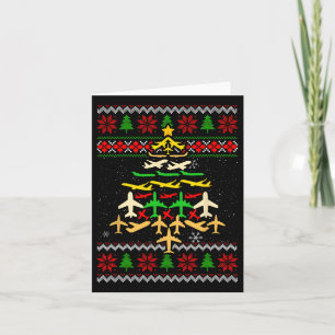 Vliegtuig Kerstboom Lelijke Kerstmis Sweater Decor Kaart