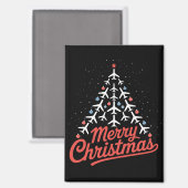 Vliegtuig Kerstboom Piloot Magneet (Voorkant / Achterkant)
