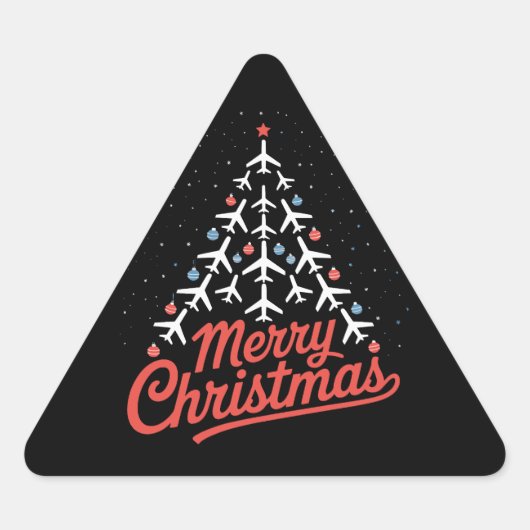 Vliegtuig Kerstboom Piloot Sticker (Voorkant)