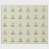 Vliegtuig Kerstboom Retro Piloot Vliegen Vlucht Cadeaupapier (Vlak)