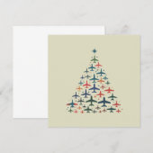 Vliegtuig Kerstboom Retro Piloot Vliegen Vlucht Kaart (Voorkant / Achterkant)