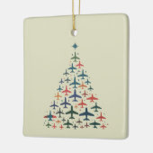 Vliegtuig Kerstboom Retro Piloot Vliegen Vlucht Keramisch Ornament (Links)