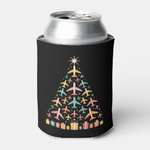 Vliegtuig Kerstboom Xmas Vakantie Luchtvaart Blikjeskoeler