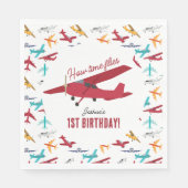 Vliegtuig Kinder 1e verjaardag Party Time Flies Servet (Voorkant)
