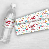 Vliegtuig Kinder 1e verjaardag Party Time Flies Waterfles Etiket