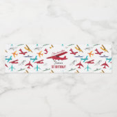 Vliegtuig Kinder 1e verjaardag Party Time Flies Waterfles Etiket (Enkel label)