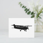 Vliegtuig Klassieke Cessna Black Silhouette Flying Briefkaart (Staand voorkant)