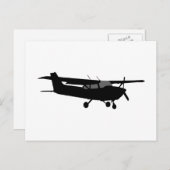 Vliegtuig Klassieke Cessna Black Silhouette Flying Briefkaart (Voorkant / Achterkant)
