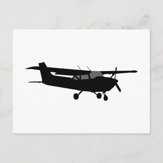 Vliegtuig Klassieke Cessna Black Silhouette Flying Briefkaart (Voorkant)