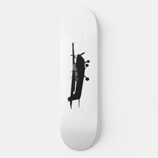 Vliegtuig Klassieke Cessna Black Silhouette Flying Skateboard (Voorkant)