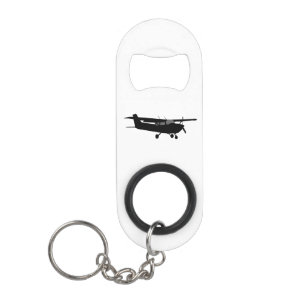 Vliegtuig Klassieke Cessna Black Silhouette Flying Sleutelhanger Flessenopener