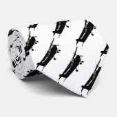 Vliegtuig Klassieke Cessna Black Silhouette Flying Stropdas (Opgerold)