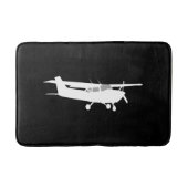 Vliegtuig Klassieke Cessna Silhouette die op Zwart Badmat (Voorkant)