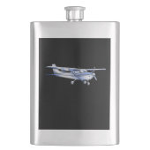 Vliegtuig Klassieke Cessna Silhouette die op Zwart Flacon (Voorkant)