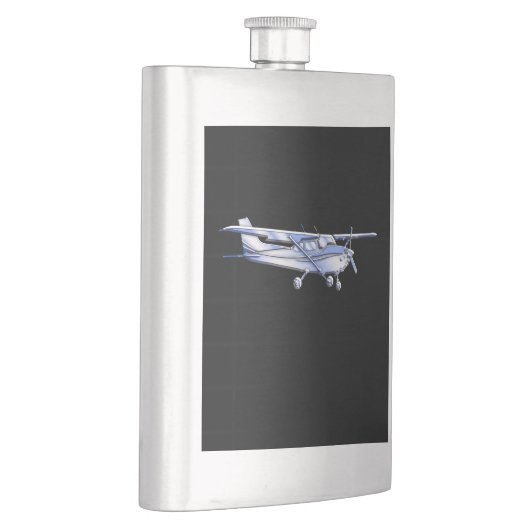 Vliegtuig Klassieke Cessna Silhouette die op Zwart Flacon (Rechts)
