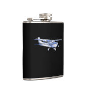 Vliegtuig Klassieke Cessna Silhouette die op Zwart Heupfles (Rechts)