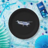 Vliegtuig Klassieke Cessna Silhouette die op Zwart Papieren Bordje (Feest)