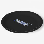 Vliegtuig Klassieke Cessna Silhouette die op Zwart Papieren Bordje (Gekanteld)