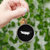 Vliegtuig Klassieke Cessna Silhouette die op Zwart Sleutelhanger (Hand)