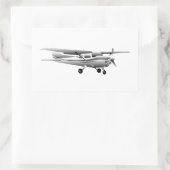 Vliegtuig Klassieke Cessna Silhouette Flying Burst Rechthoekige Sticker (Tas)