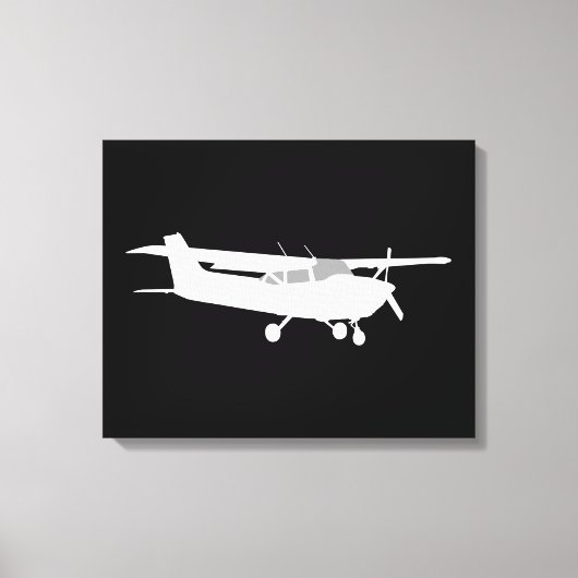 Vliegtuig Klassieke Cessna Silhouette Flying Decor Canvas Afdruk (Voorkant)