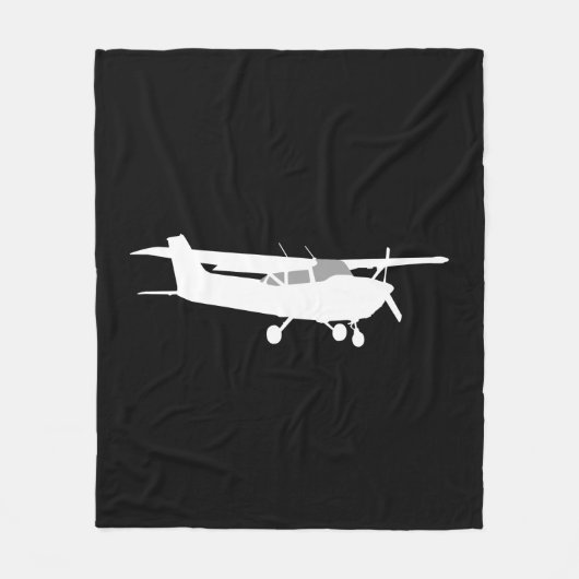 Vliegtuig Klassieke Cessna Silhouette Flying Decor Fleece Deken (Voorkant)