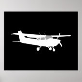 Vliegtuig Klassieke Cessna Silhouette Flying Decor Poster (Voorkant)