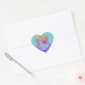VLIEGTUIG, KLEURSTICKERS HART MET VLOEISTOF, BLAD HART STICKER (Envelop)