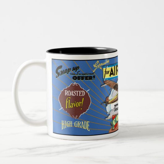 VLIEGTUIG KOFFIE MERK SPOOF TWEEKLEURIGE KOFFIEMOK (Links)