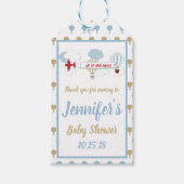 Vliegtuig / Labels omhoog en weg Baby shower Cadeaulabel (Voorkant)