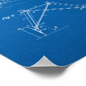 Vliegtuig Landing Gear Patent - Blauwdruk Poster (Hoek)