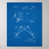 Vliegtuig Landing Gear Patent - Blauwdruk Poster (Voorkant)