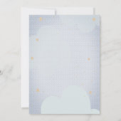Vliegtuig Leeuw Wolken Stippen Virtuele Baby Showe Kaart (Achterkant)