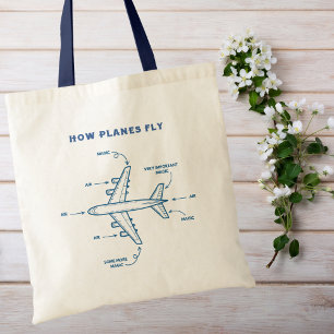 Vliegtuig Leuk Hoe Vliegtuigen Vliegen Piloot of V Tote Bag