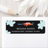 Vliegtuig Leuke Adresetiketten Etiket (Insitu)