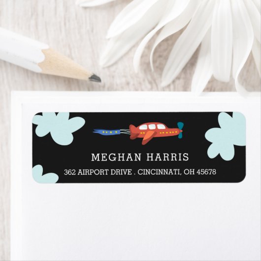 Vliegtuig Leuke Adresetiketten Etiket (Insitu)