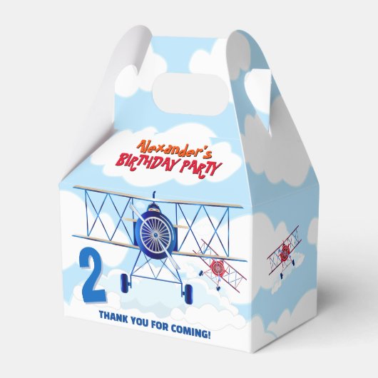  Vliegtuig Luchtmacht Verjaardagsfeest Bedankdoosjes (Voorkant Zijde)