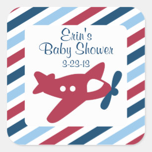  Vliegtuig Luchtpost Vierkante Sticker