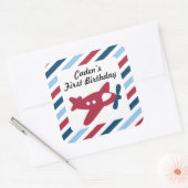 Vliegtuig Luchtpost Vierkante Sticker (Envelop)