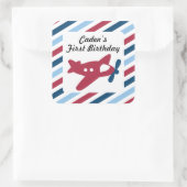 Vliegtuig Luchtpost Vierkante Sticker (Tas)