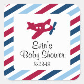 Vliegtuig Luchtpost Vierkante Sticker (Voorkant)