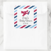 Vliegtuig Luchtpost Vierkante Sticker (Tas)