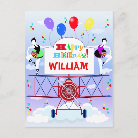  Vliegtuig Luchtshow Aviator Acrobat Ballonnen Briefkaart (Voorkant)