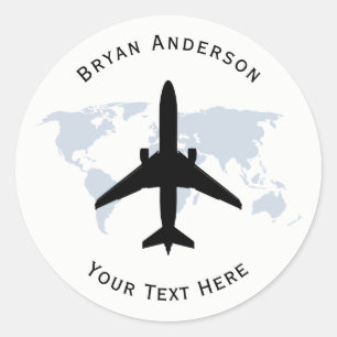 Vliegtuig luchtvaart ronde sticker