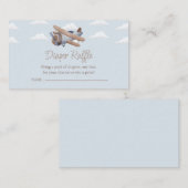 Vliegtuig Luier Raffle, Reis Baby shower Informatiekaartje (Voorkant / Achterkant)