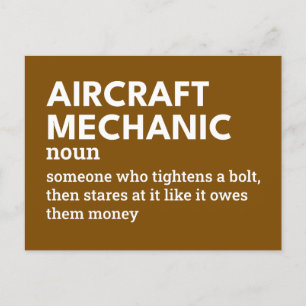 Vliegtuig Mechanic - Aviation Humor Definition Feestdagenkaart