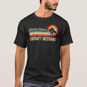 Vliegtuig Mechanic Birthday Retro Mannen Pap T-shirt