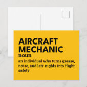 Vliegtuig Mechanic – Definitie met Humor Feestdagenkaart (Voorkant / Achterkant)