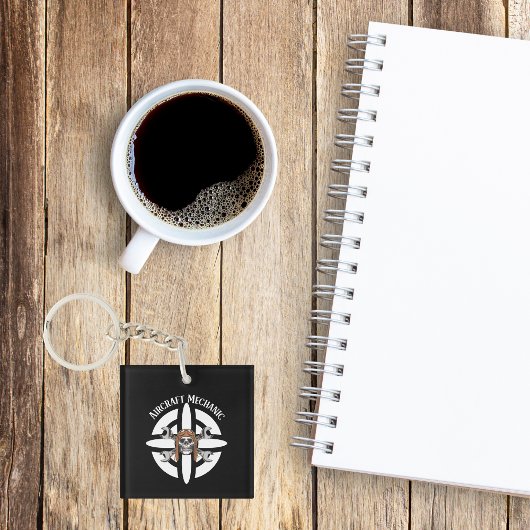 Vliegtuig Mechanic, Eenvoudige Minimalistische Luc Sleutelhanger